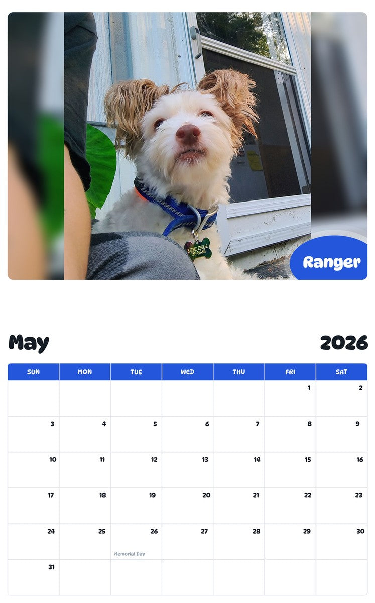 2026 - 2027 Ranger - Pawidols Pet Calendar