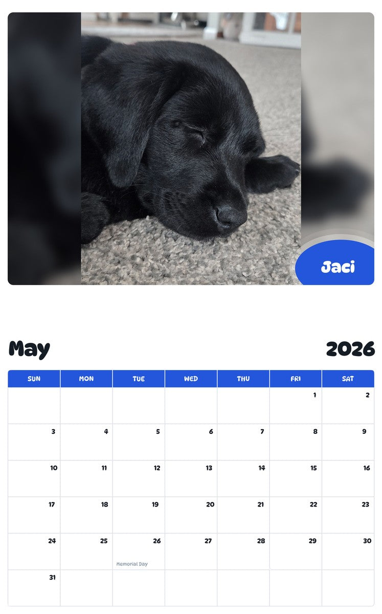 2026 - 2027 Jaci - Pawidols Pet Calendar