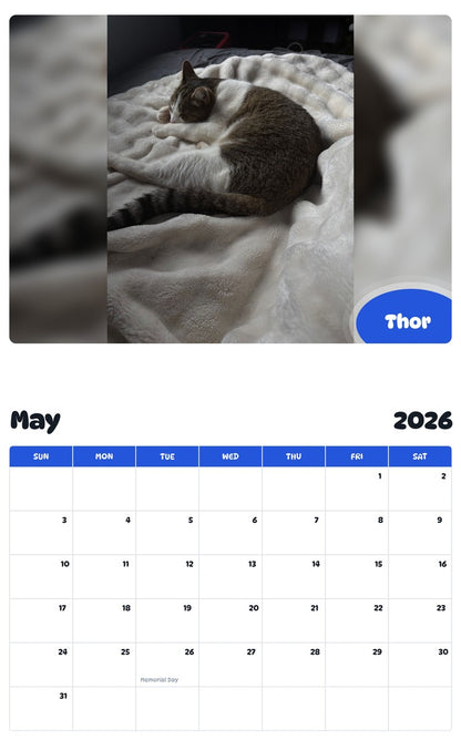 2026 - 2027 Thor - Pawidols Pet Calendar