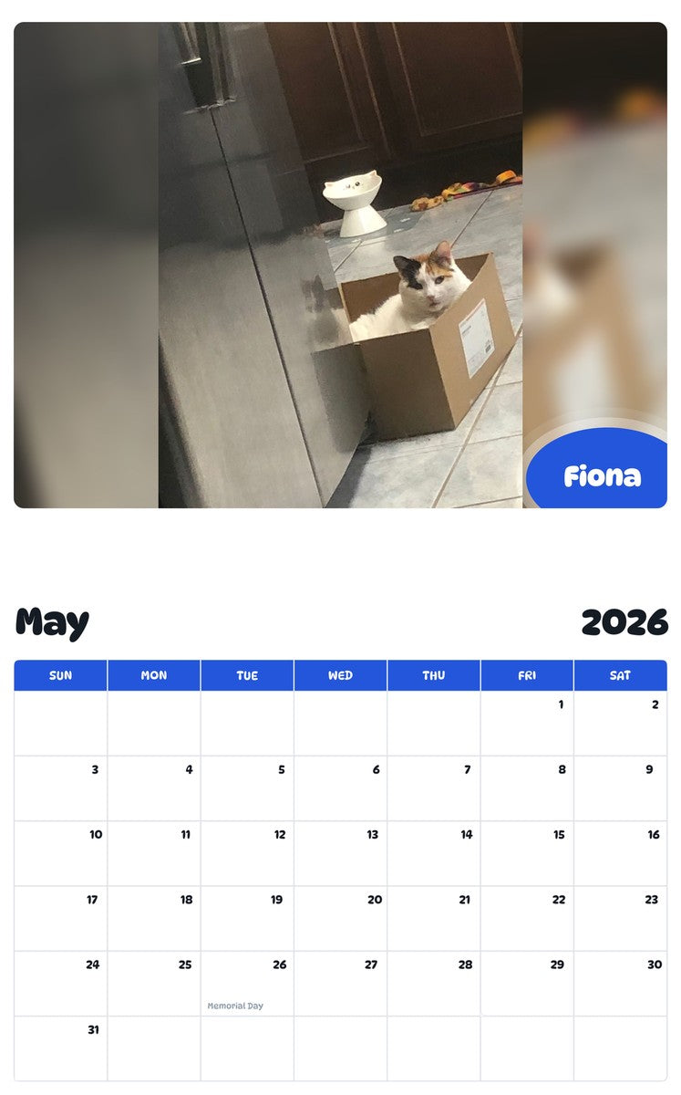 2026 - 2027 Fiona - Pawidols Pet Calendar