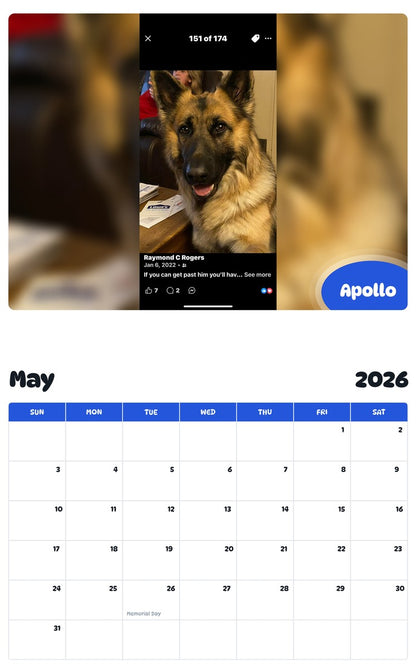 2026 - 2027 Apollo - Pawidols Pet Calendar