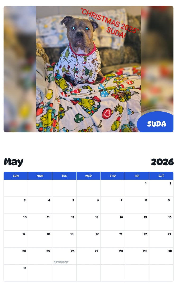 2026 - 2027 SUDA - Pawidols Pet Calendar