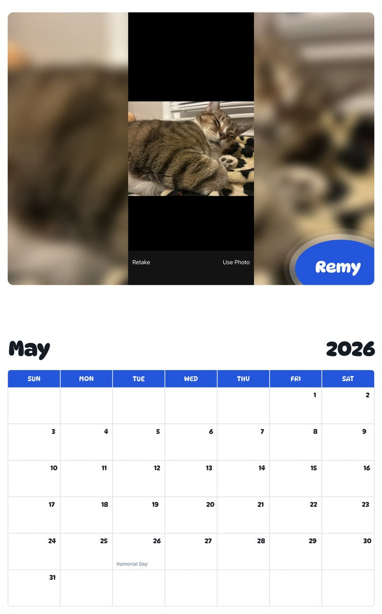 2026 - 2027 Remy - Pawidols Pet Calendar