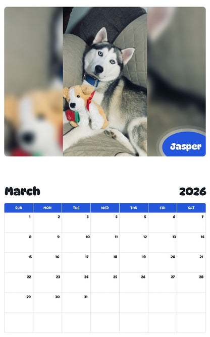 November 2025 - October 2026 Jasper - Pawidols Pet Calendar