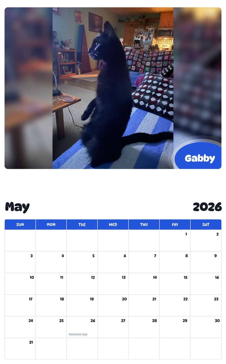 2026 - 2027 Gabby - Pawidols Pet Calendar