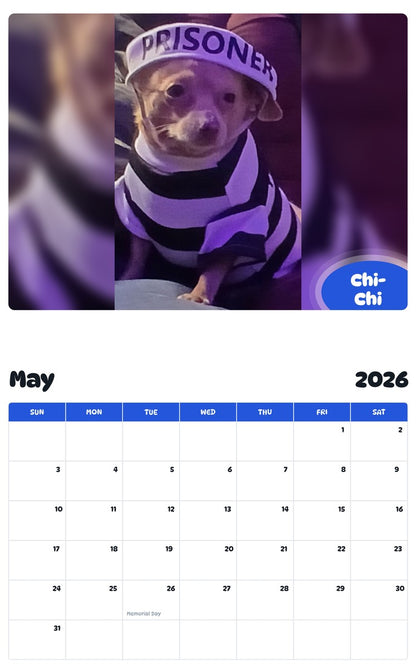2026 - 2027 Chi-Chi - Pawidols Pet Calendar