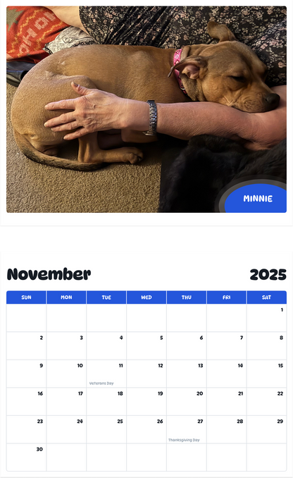 July 2025 - June 2026 Minnie - Pawidols Pet Calendar