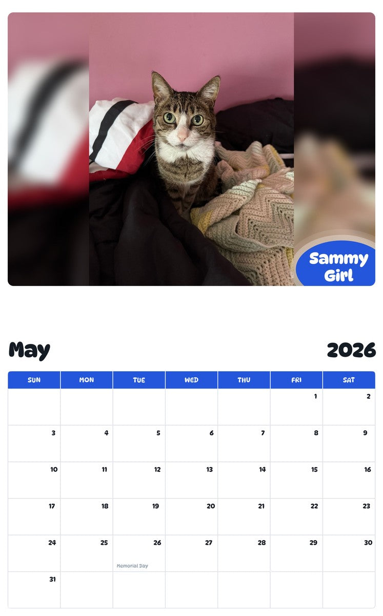 2026 - 2027 Sammy Girl - Pawidols Pet Calendar