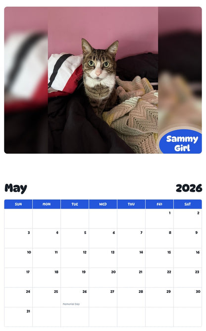 2026 - 2027 Sammy Girl - Pawidols Pet Calendar