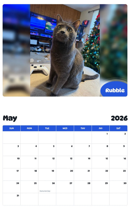 2026 - 2027 Rubble - Pawidols Pet Calendar