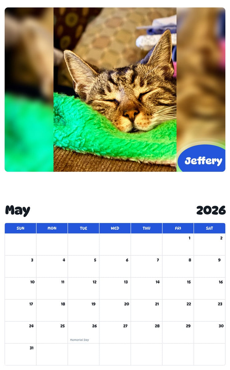 2026 - 2027 Jeffery - Pawidols Pet Calendar