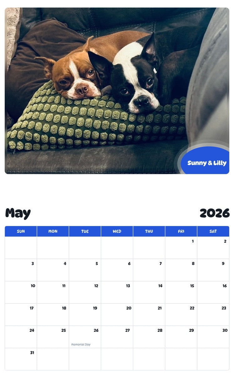 2026 - 2027 Sunny & Lilly - Pawidols Pet Calendar