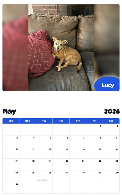 2026 - 2027 Lucy - Pawidols Pet Calendar