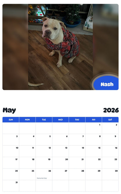 2026 - 2027 Nash - Pawidols Pet Calendar