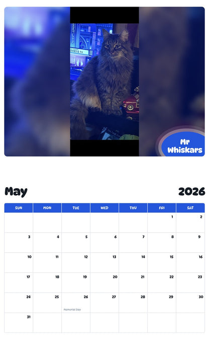 2026 - 2027 Mr Whiskars - Pawidols Pet Calendar