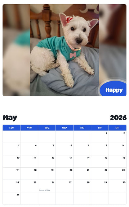 2026 - 2027 Happy - Pawidols Pet Calendar