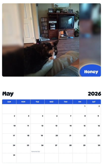 2026 - 2027 Honey - Pawidols Pet Calendar