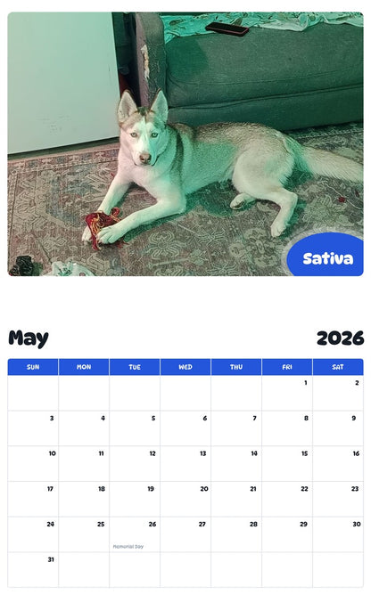 2026 - 2027 Sativa - Pawidols Pet Calendar