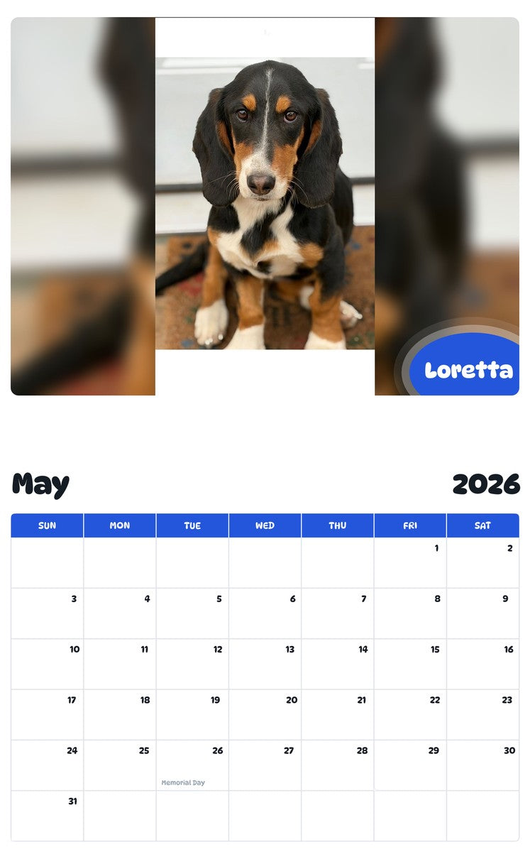 2026 - 2027 Loretta - Pawidols Pet Calendar