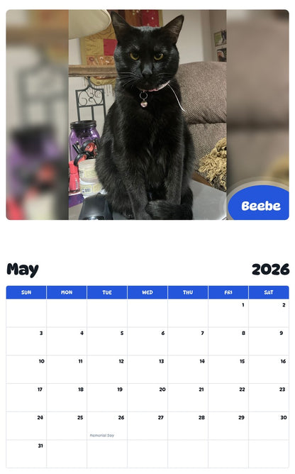 2026 - 2027 Beebe - Pawidols Pet Calendar