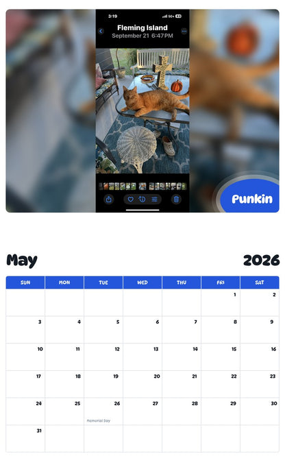 2026 - 2027 Punkin - Pawidols Pet Calendar