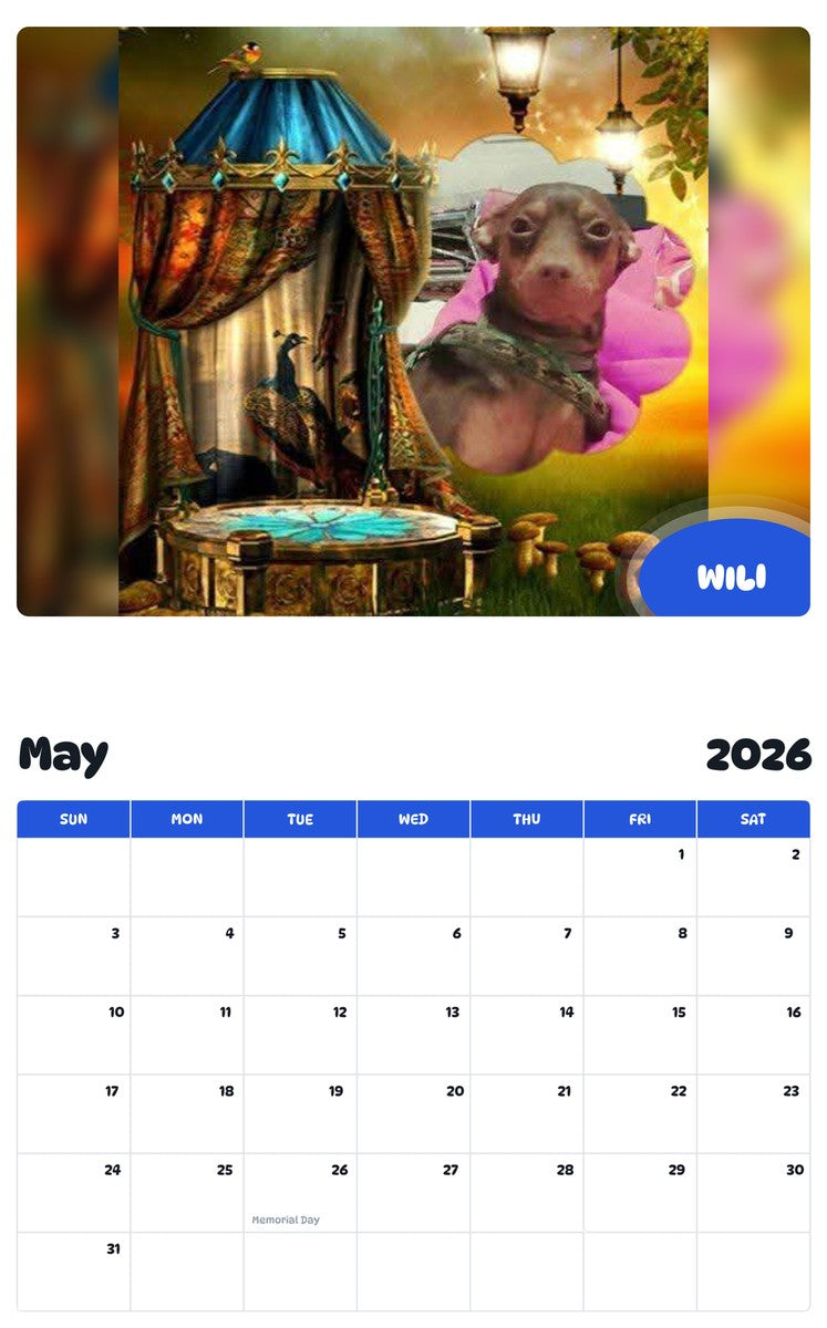 2026 - 2027 WILI - Pawidols Pet Calendar