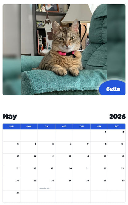 2026 - 2027 Bella - Pawidols Pet Calendar