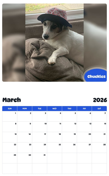 November 2025 - October 2026 Chuckles - Pawidols Pet Calendar