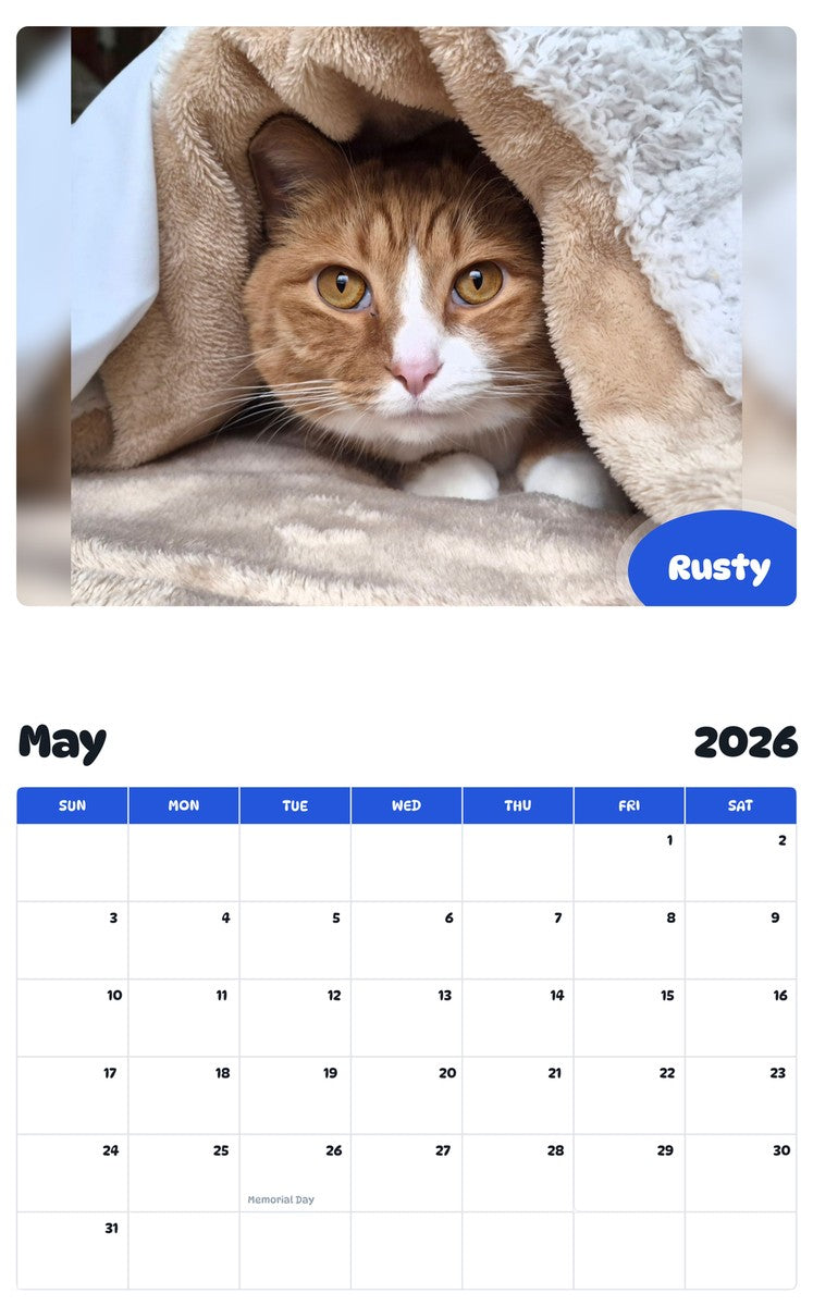2026 - 2027 Rusty - Pawidols Pet Calendar