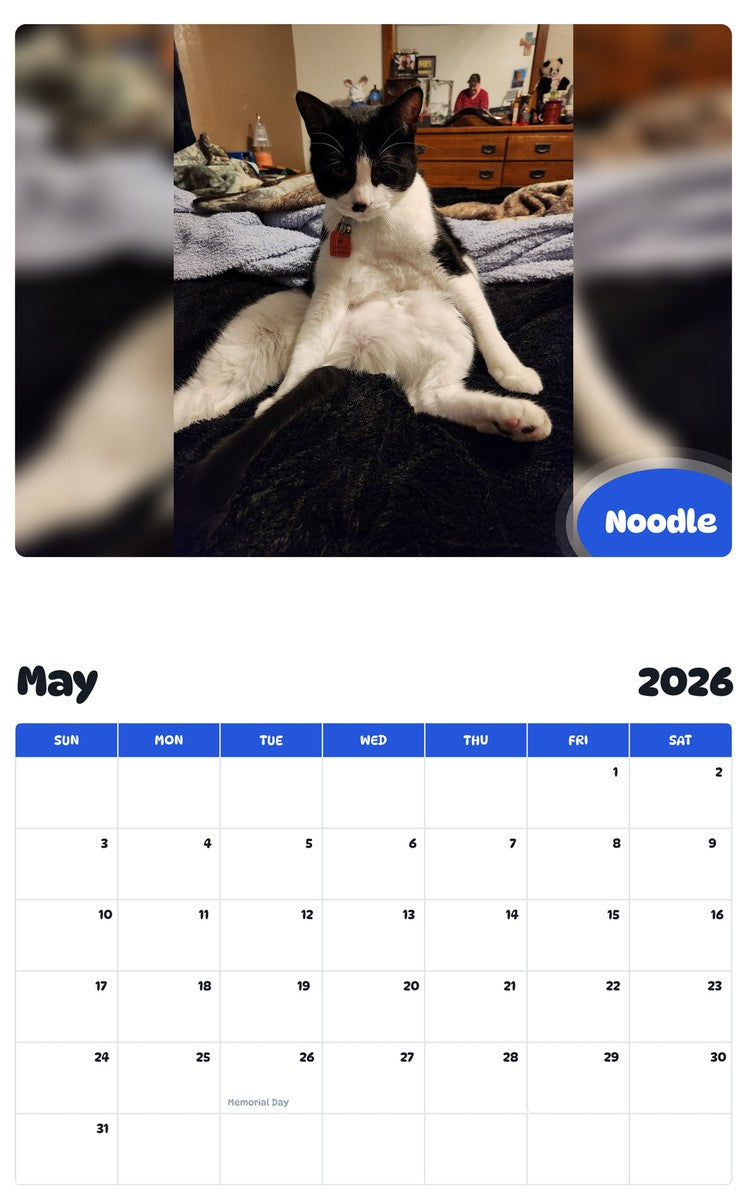 2026 - 2027 Noodle - Pawidols Pet Calendar