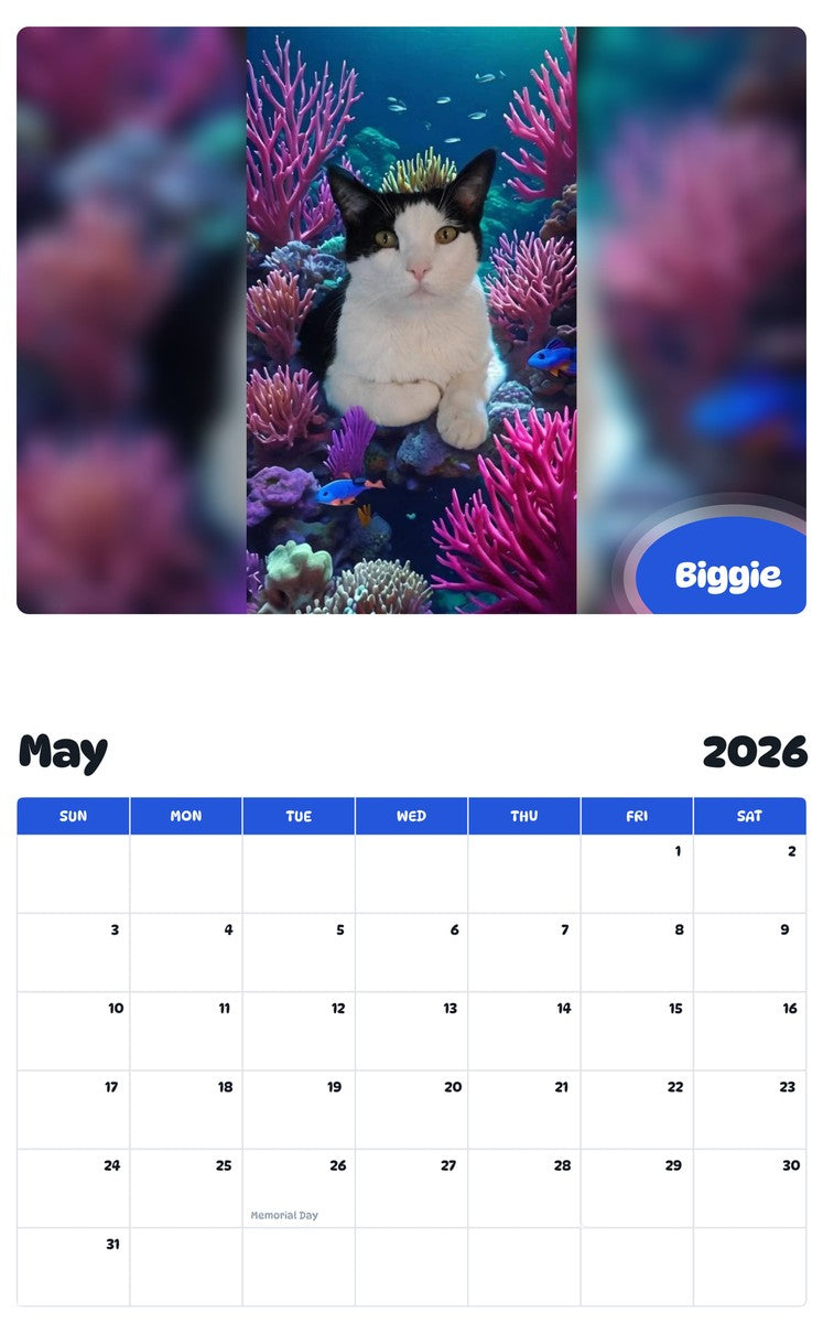 2026 - 2027 Biggie - Pawidols Pet Calendar