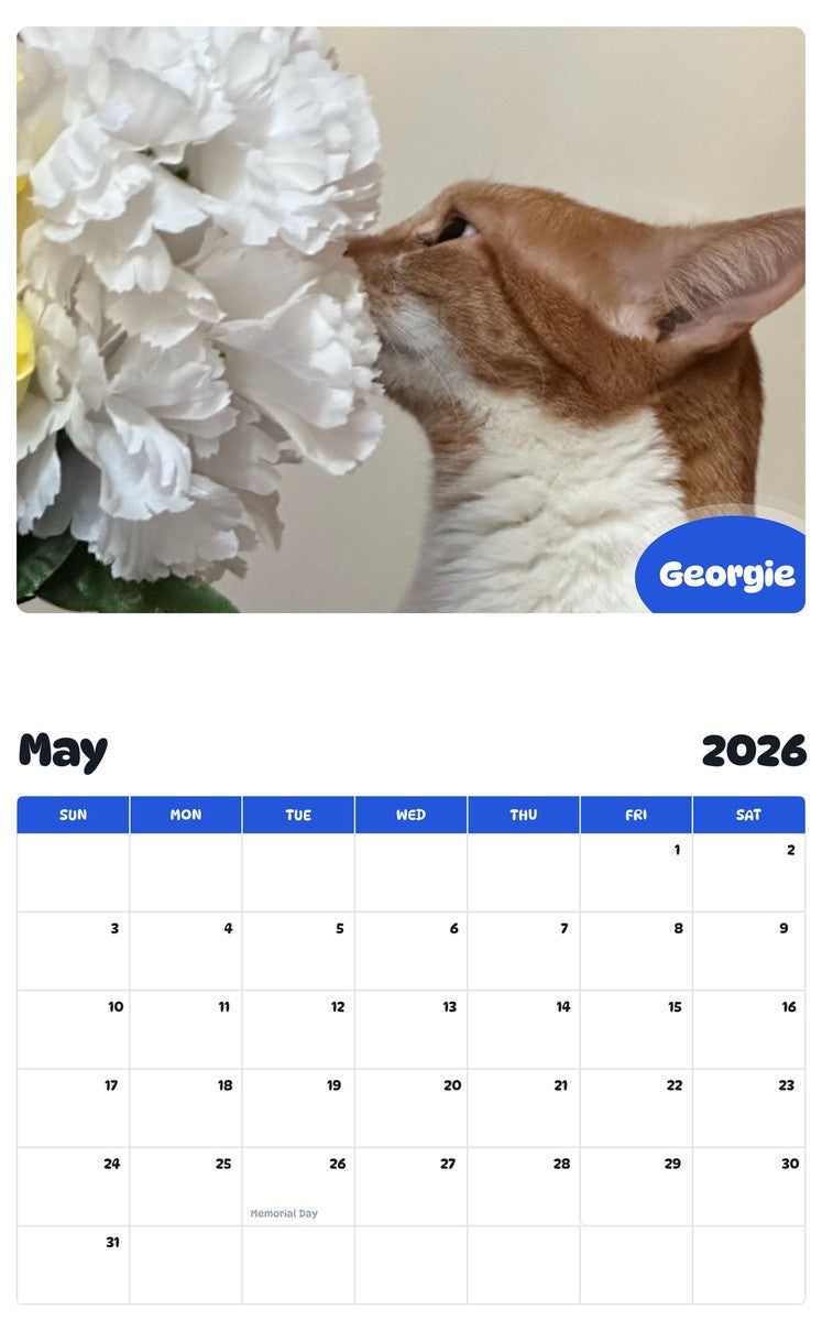 2026 - 2027 Georgie - Pawidols Pet Calendar
