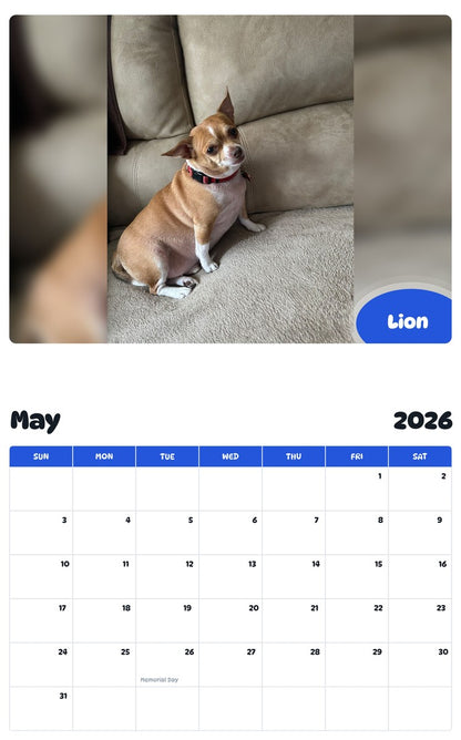 2026 - 2027 Lion - Pawidols Pet Calendar