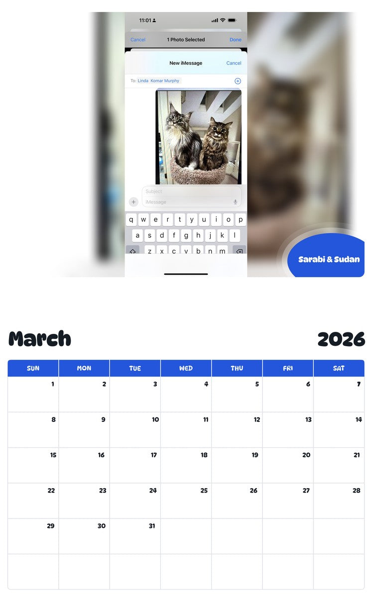 November 2025 - October 2026 Sarabi & Sudan - Pawidols Pet Calendar