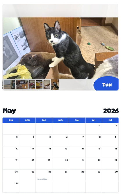 2026 - 2027 Tux - Pawidols Pet Calendar