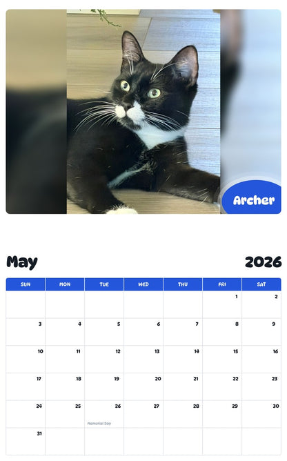 2026 - 2027 Archer - Pawidols Pet Calendar