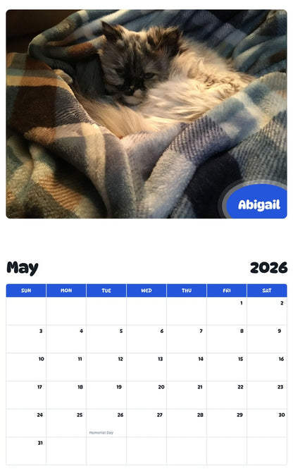 2026 - 2027 Abigail - Pawidols Pet Calendar
