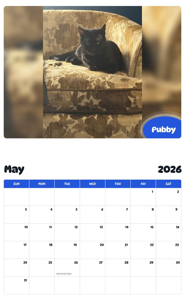 2026 - 2027 Pubby - Pawidols Pet Calendar