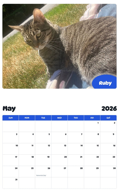 2026 - 2027 Ruby - Pawidols Pet Calendar