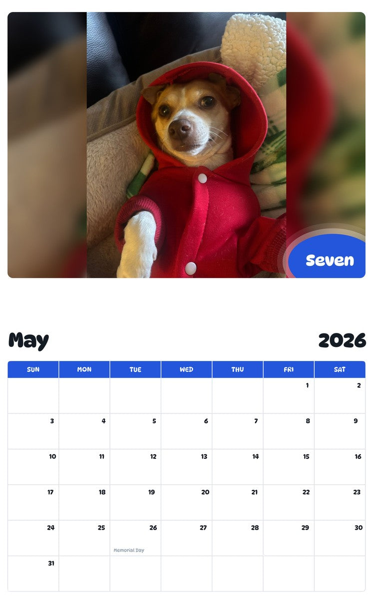 2026 - 2027 Seven - Pawidols Pet Calendar
