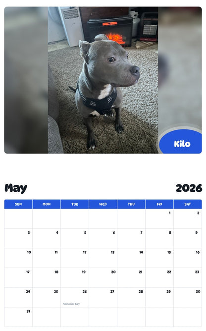 2026 - 2027 Kilo - Pawidols Pet Calendar