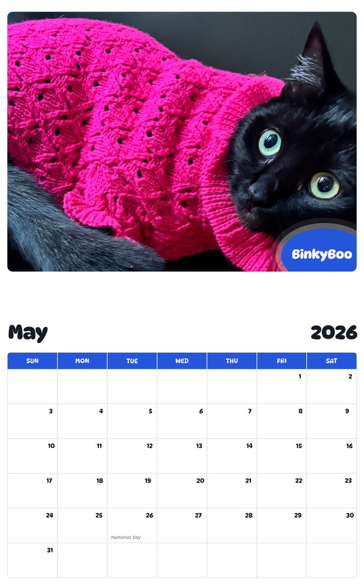 2026 - 2027 BinkyBoo - Pawidols Pet Calendar