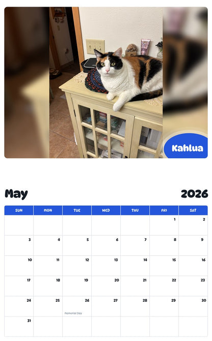 2026 - 2027 Kahlua - Pawidols Pet Calendar