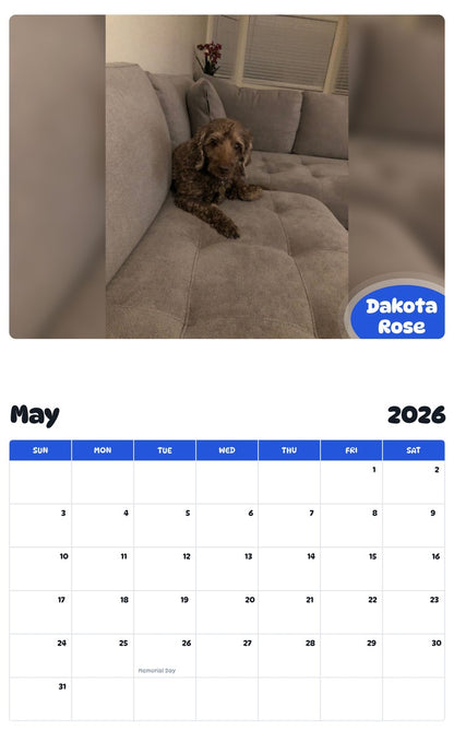 2026 - 2027 Dakota Rose - Pawidols Pet Calendar