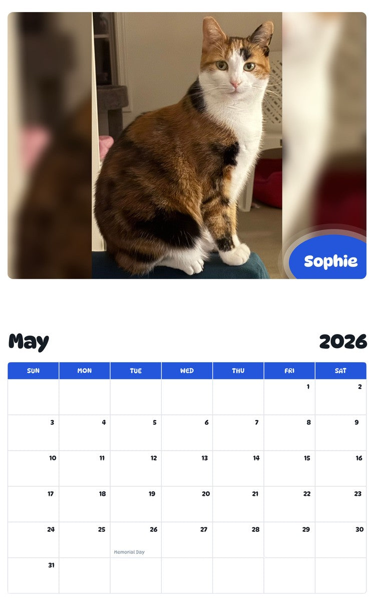 2026 - 2027 Sophie - Pawidols Pet Calendar