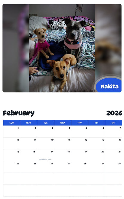 October 2025 - September 2026 Nakita - Pawidols Pet Calendar