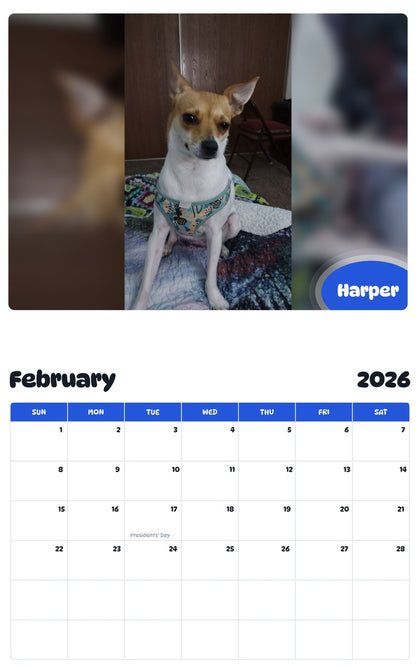 October 2025 - September 2026 Harper - Pawidols Pet Calendar
