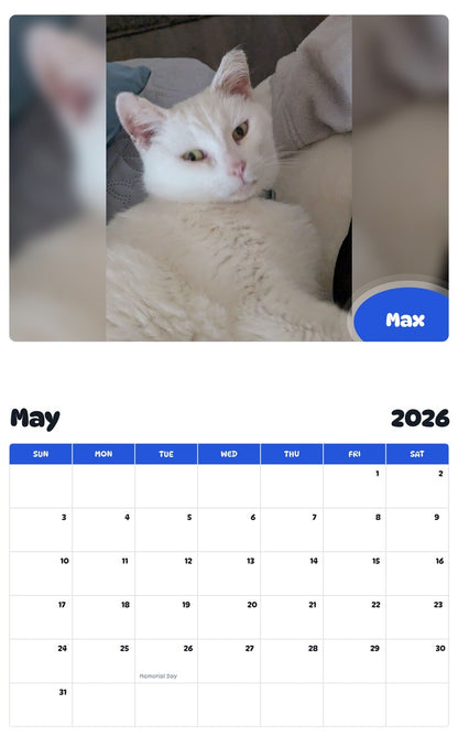 2026 - 2027 Max - Pawidols Pet Calendar