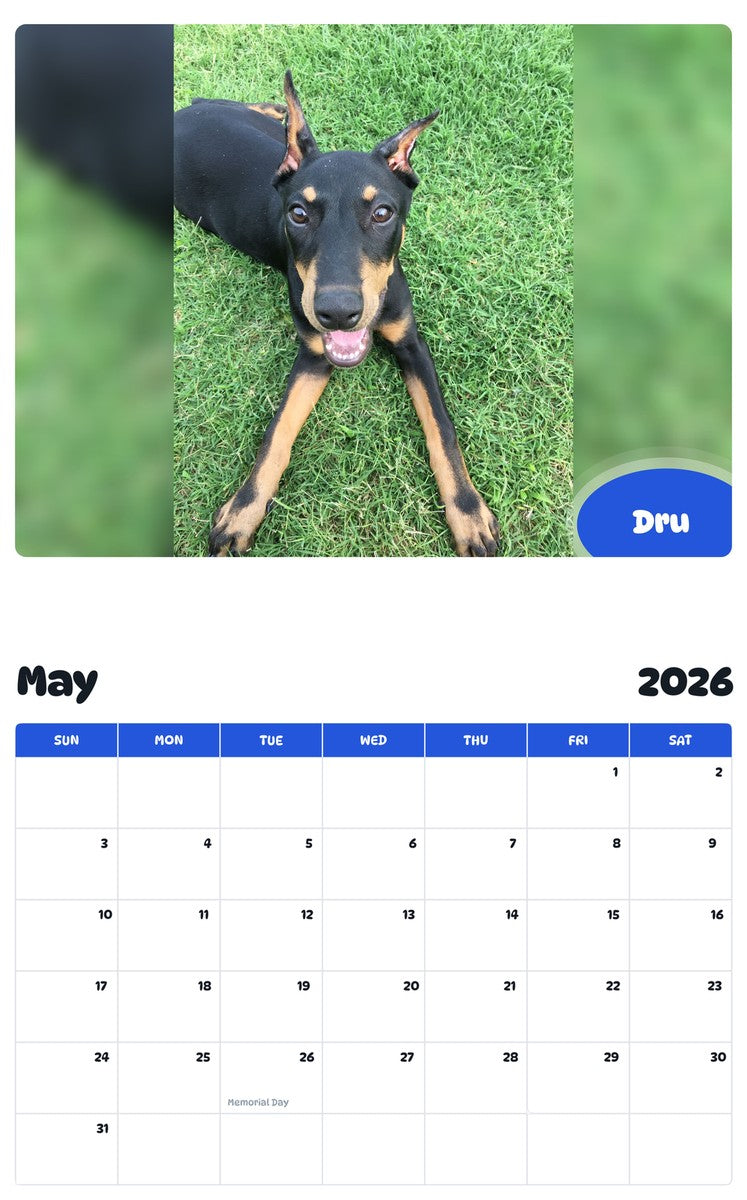 2026 - 2027 Dru - Pawidols Pet Calendar