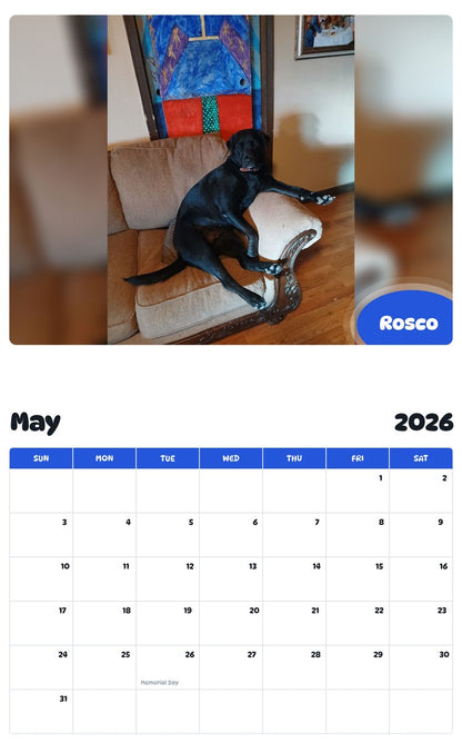2026 - 2027 Rosco - Pawidols Pet Calendar